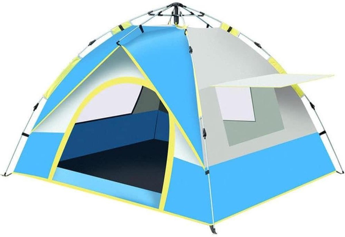 Kampeertent - Automatische tent - Outdoor kamperen - Snelle opzet - 3-4 personen - Klein blauw