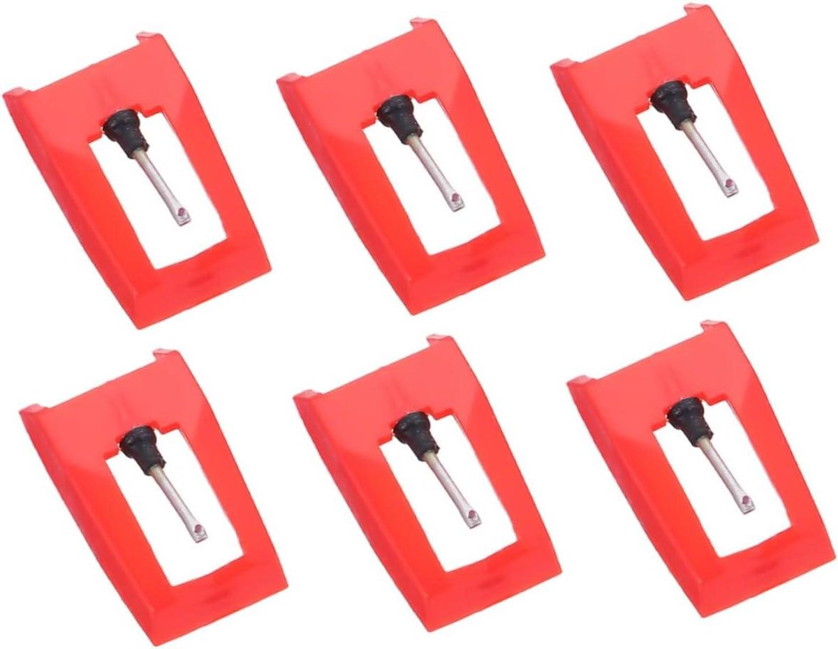 Naald Set - Platenspeler Naalden - Muziek Luisteren - Beschermt Platen - 6 Stuks - Rood