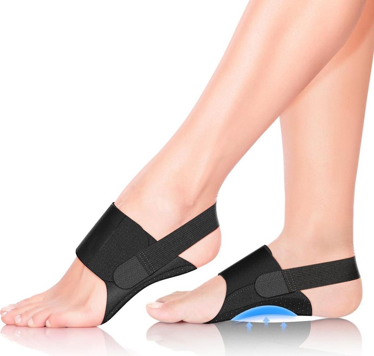 Voetboogondersteunend verband voor het verlichten van plantaire fasciitis, unisex, verstelbare voetsteun.