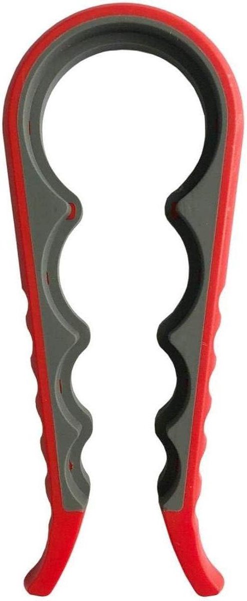 Keuken Gadget - Flesopener Potopener - Potten Openen - 4-in-1 Ontwerp - Diverse Maten - Rood