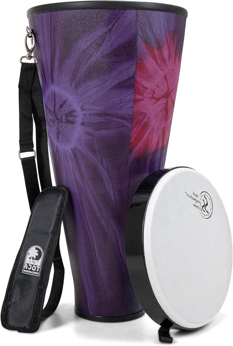 Handtrommel - Ashiko drum - Muziek maken - Stapelbaar ontwerp - 30x58 cm - Paars