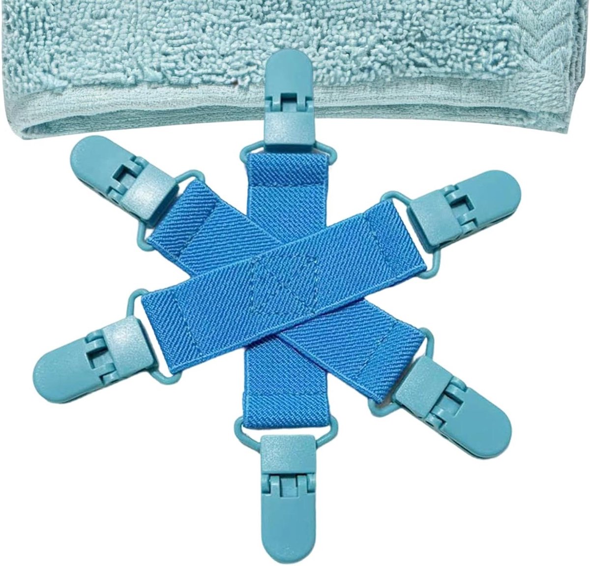 Lakenhouder Clips - Beddengoed Organizer - Vouwen Voorkomen - Eenvoudige Bediening - 14 cm - Wit Blauw