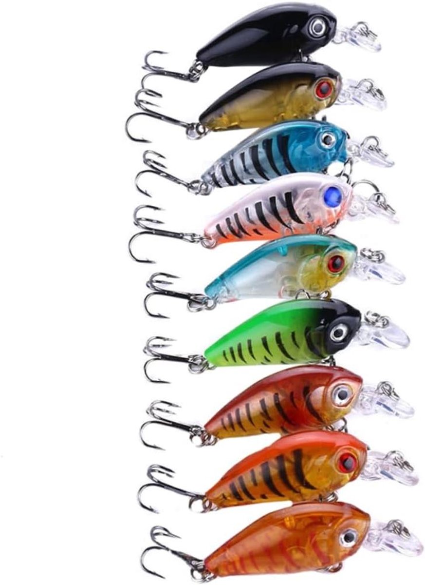 Vis Aas Set - Kunstaas Vissen - Vissen Vangen - Kleurrijk Ontwerp - 9 Stuks 4.5cm - Gemengde Kleuren