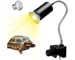 Warmtelamp Reptiel - UVB Spot - Terrarium Onderhoud - 360° Draaibare Klem - 50 Watt - Zwart