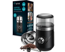 ARIVA-Elektrische koffiemolen-Voor koffiebonen, noten, kruiden en zaden-Instelbare maalgraad-Stil-Met timer en roestvrijstalen messen