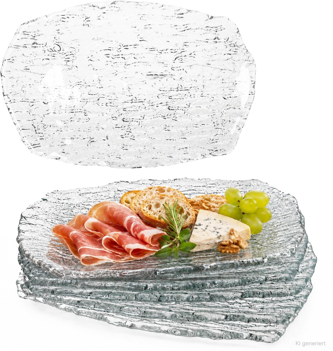Set van 6 St. Tropez-glazen serveerschalen, rechthoekig, 34,0 x 23,0 cm - 5410040