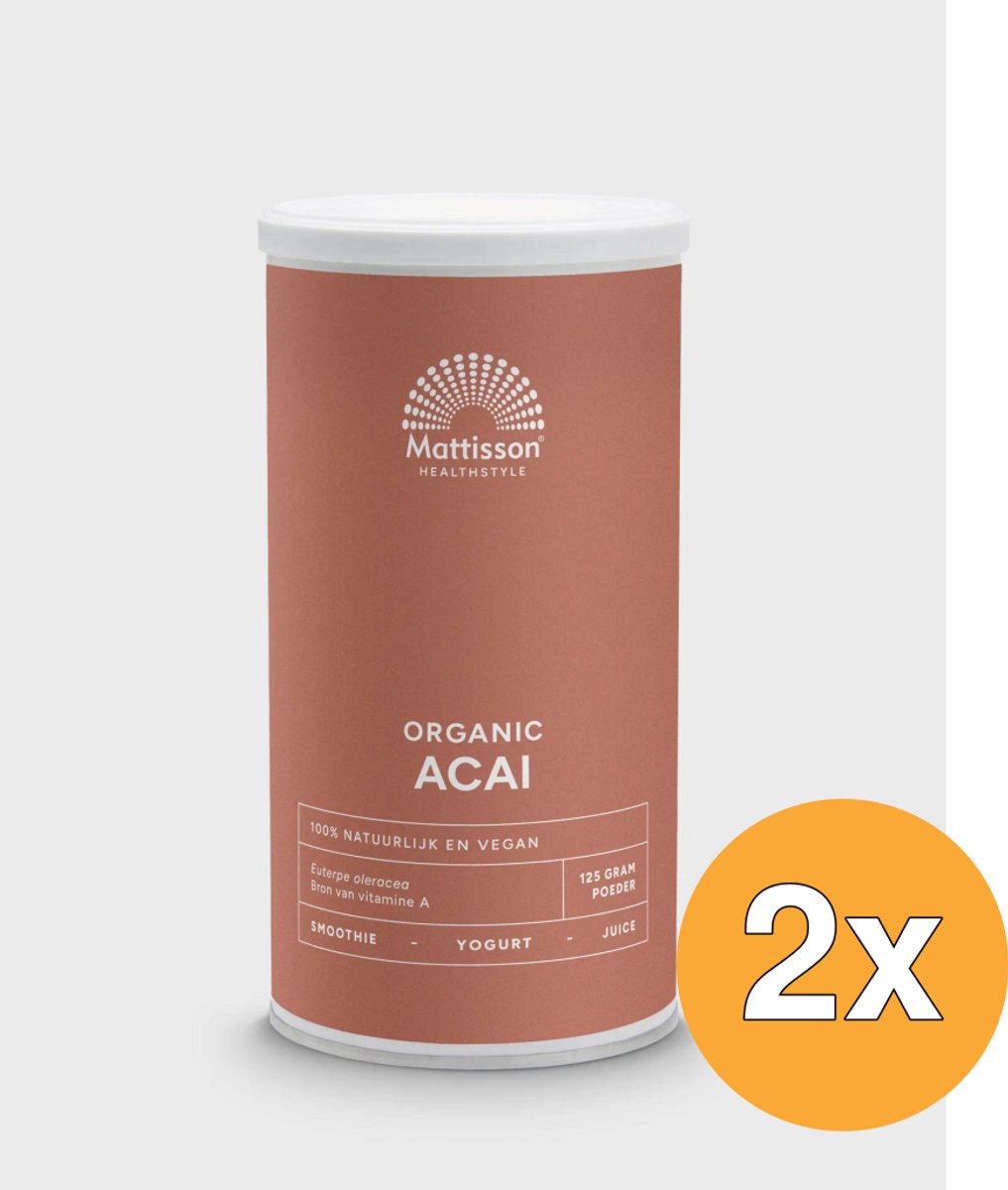 2x Mattisson Acai Poeder Euterpe Oleracea Organic Bio (125 gr)