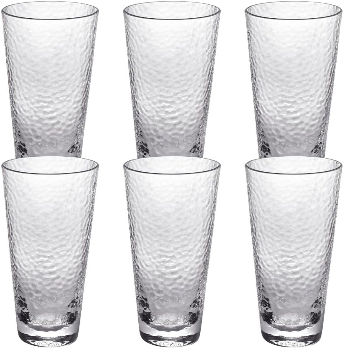 Wilmax Hammered Glas 320 ml Set van 6 WL-888629/A6