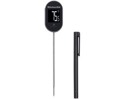 Digitale Kookthermometer, Keukenthermometer, Vleesthermometer, Zwenkbaar, -20°C tot 250°C, RVS, Kunststof - KitchenAid