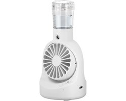 1-Pack - Mistventilator - Handventilator - Tafelventilator - Lichtgewicht ventilator - 4 snelheidsstanden - Vergroot formaat - Draagbaar en lange batterijduur - Geschikt voor buitenactiviteiten, scholen en kantoren - 105*105*205 mm - Wit