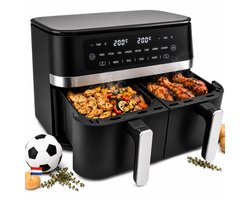 Vivid Green Airfryer 11L - Dubbele Mand - PFAS-vrij - Dual Zone met SYNC – XXL - 2950W