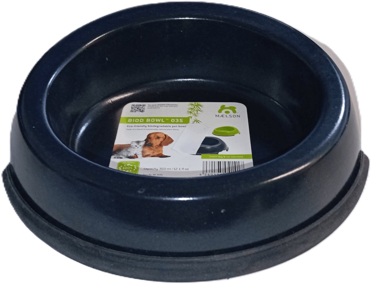 Maelson - Biod Bowl Voer- of Drinkbak - XL - Duurzaam & Stijlvol - Zwart