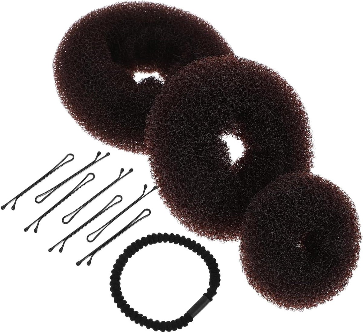 Haar Bun Makers - Donut Elastiek - Haar Stijlen - Creëert Volume - 2.5 3 3.5 Inch - Bruin