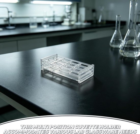 Cuvettenhouder Acryl - Opbergrek Lab - Laboratorium Analyses - 12 Sleuven 20mm - 5.12x2.44x1.22 Inch - Transparant — afbeelding 5
