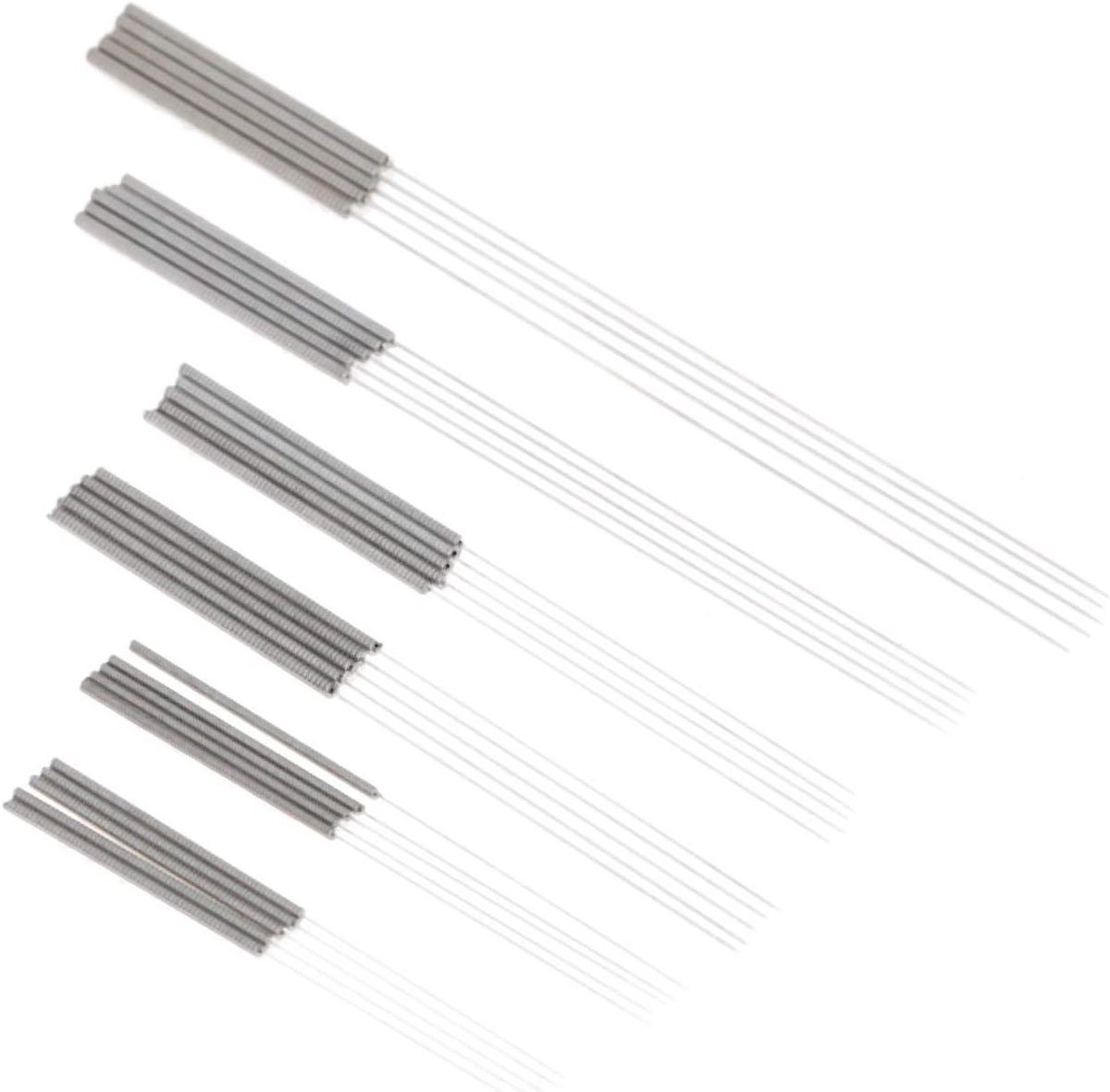 Reinigingsnaald Set - Nozzle Tools - 3D Printen Onderhoud - Roestvrij Staal - 6 Maten - Zilver
