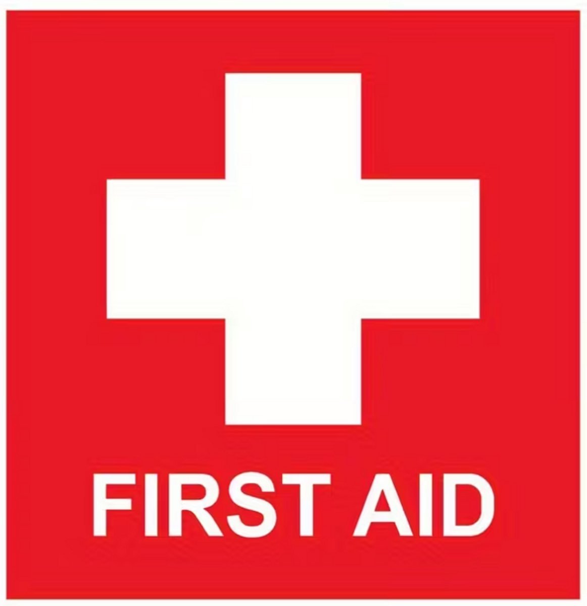 Fardmell EHBO Sticker Rood – First Aid Aanduidingssticker – Zelfklevend Veiligheidsbord – Waterbestendig Vinyl – Voor Verbanddoos en EHBO-Koffer