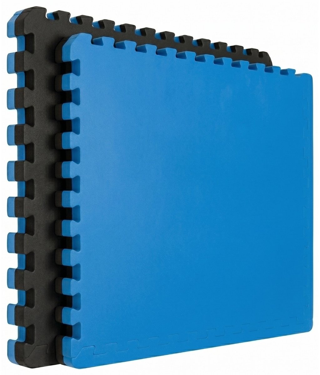 Fitnessmat 2,5 cm Dikte - 1 Tegel 90x90 cm EVA Schuim Kliksysteem - Vloerbescherming Thuisgym - Training Puzzelmat Schokabsorberend Comfort Krachttraining