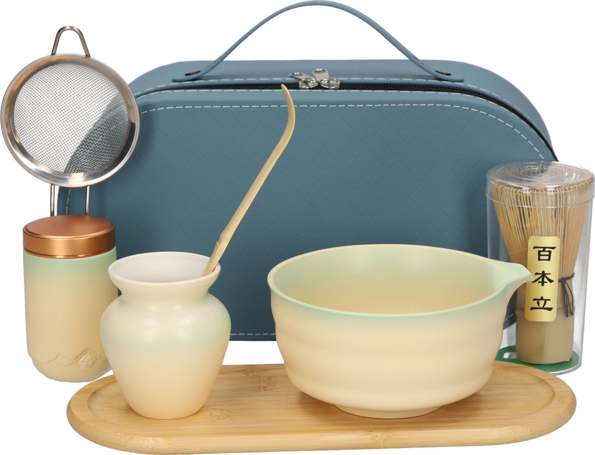 Luxe Matcha set - 8 in 1 - Matcha klopper - Bamboo Whisk - matcha kom - Matcha whisk - Matcha thee - Matcha starter kit