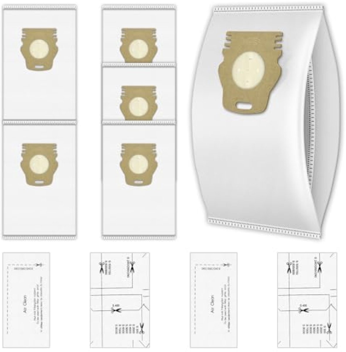 PromoHome Guard L1/S1 Vervangende Stofzakken – 8 Stuks (6 Stofzakken + 2 Uitlaatfilters) – Compatibel met Miele Guard L1 en Guard S1 Stofzuigers