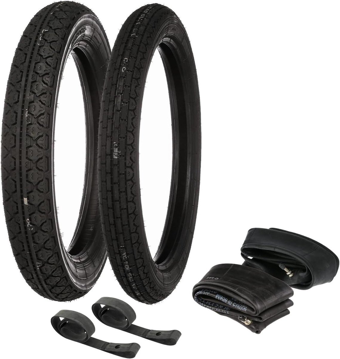 Banden Set - Binnenbanden Velglint - Motor Onderhoud - Compleet Voor & Achter - 18 Inch Velgen - Zwart