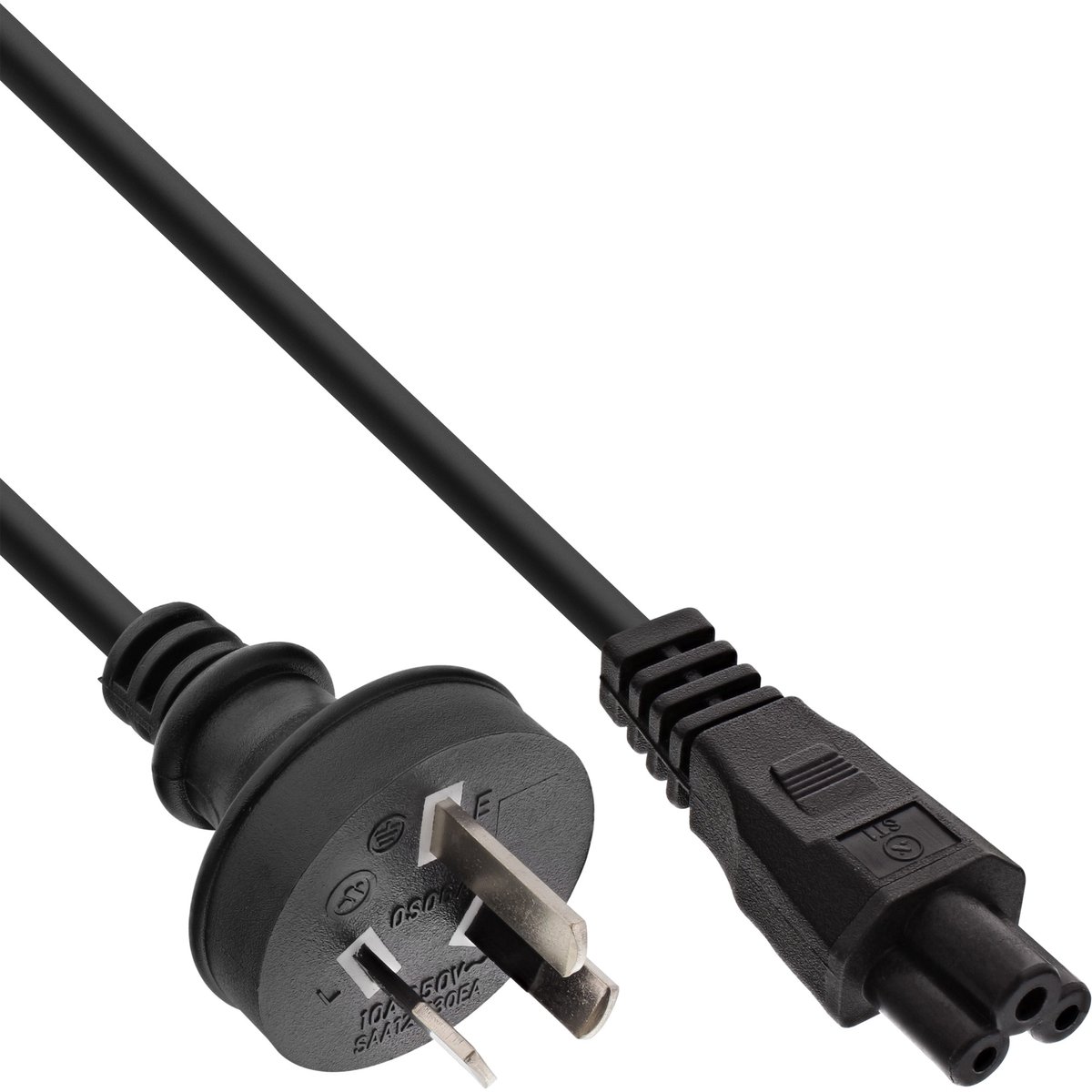 Australië stroomkabel met C5 plug - zwart - 1,8 meter