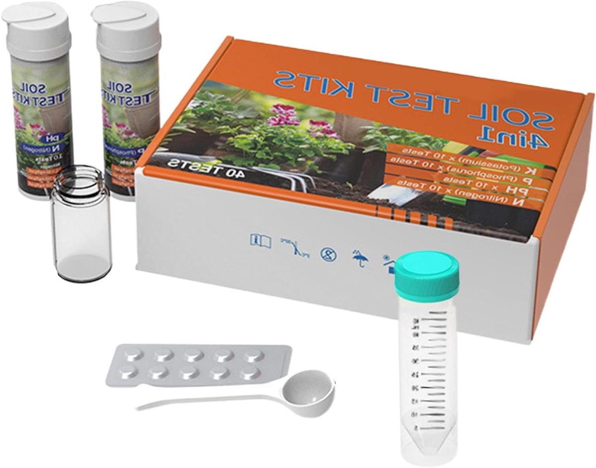 Bodemtestset - Tuin Bodemtester - Gezonde Plantengroei - 4-in-1 Analyse - 17.8 x 12.6 x 5.4 cm - null