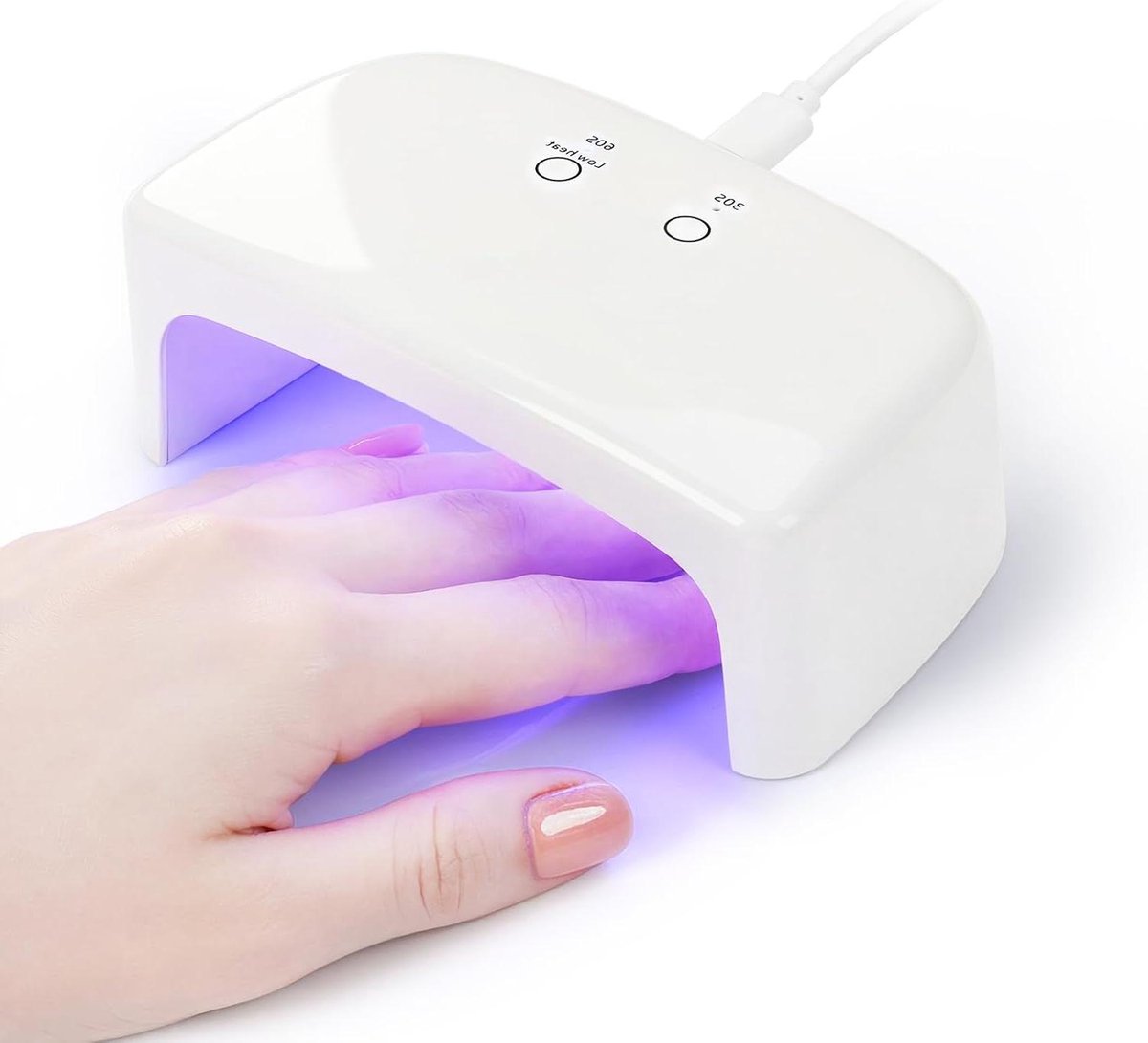 Mini UV Lamp - Nageldroger - Gelnagels Uitharden - Dubbele Lichtbron - Compact Formaat - Wit