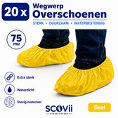 Gele, waterdichte overschoenen van 75 mu, extra sterk.