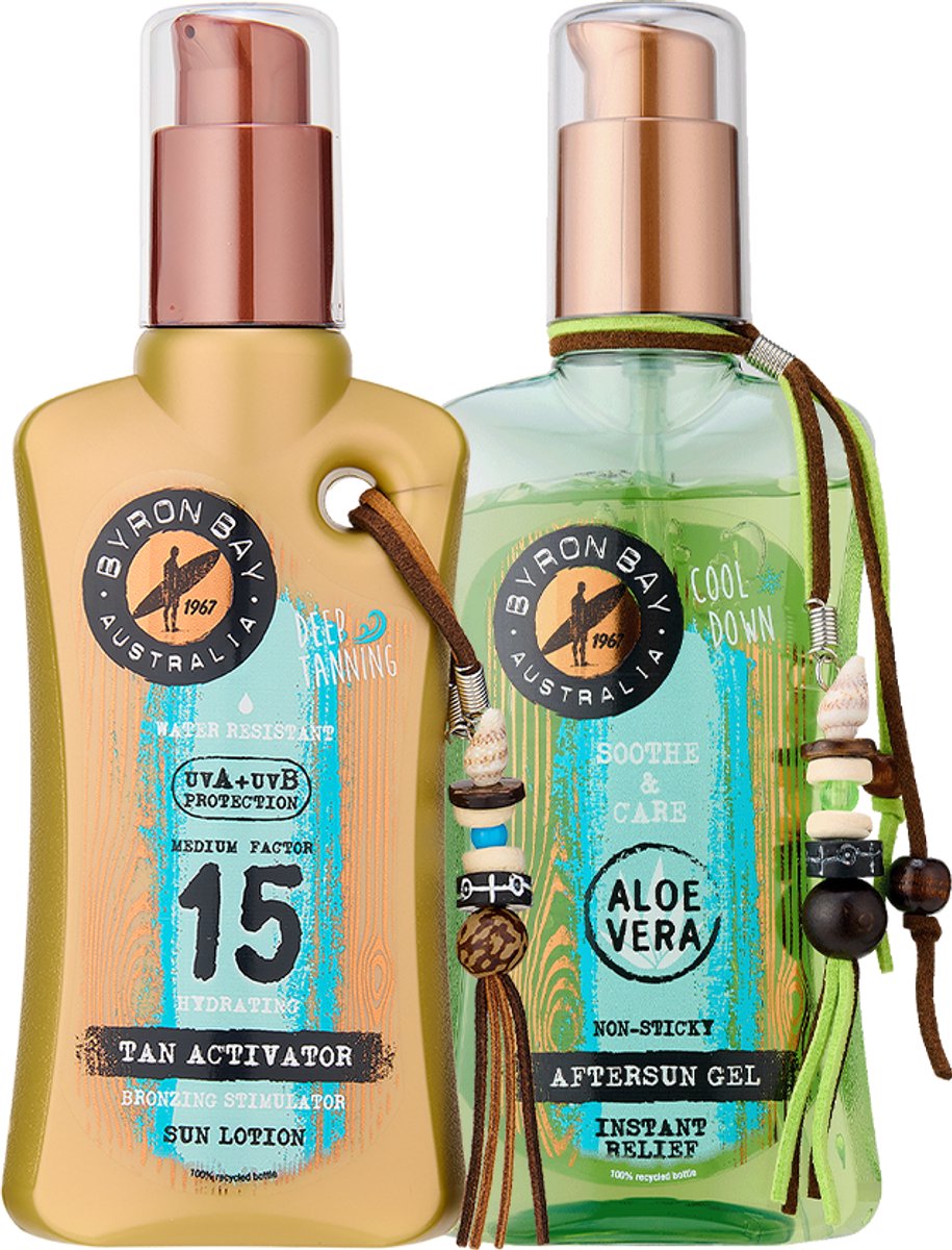 Byron Bay Duo Tan Activator SPF 15 & Aftersun Cooling Aloe Vera Gel