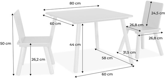 sweeek - Kindertafel vierkant met 2 stoelen grenenhout - judith van Sweeek — afbeelding 5