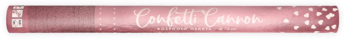 Confetti kanon hartjes roségoud groot (60cm)