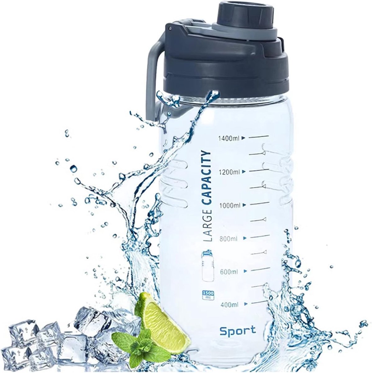 Drinkfles - Waterfles - Water Bottle - 1.5L - Waterfles met Draaidop - Blauw