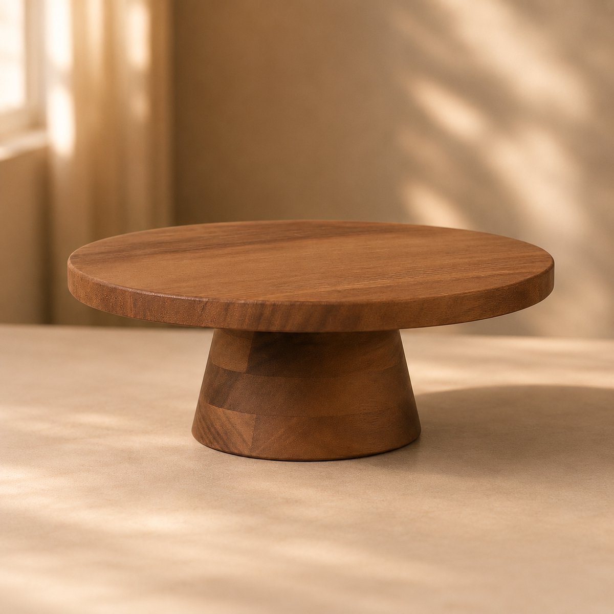 Taart plateau Acacia hout – Ø28 × H12 cm