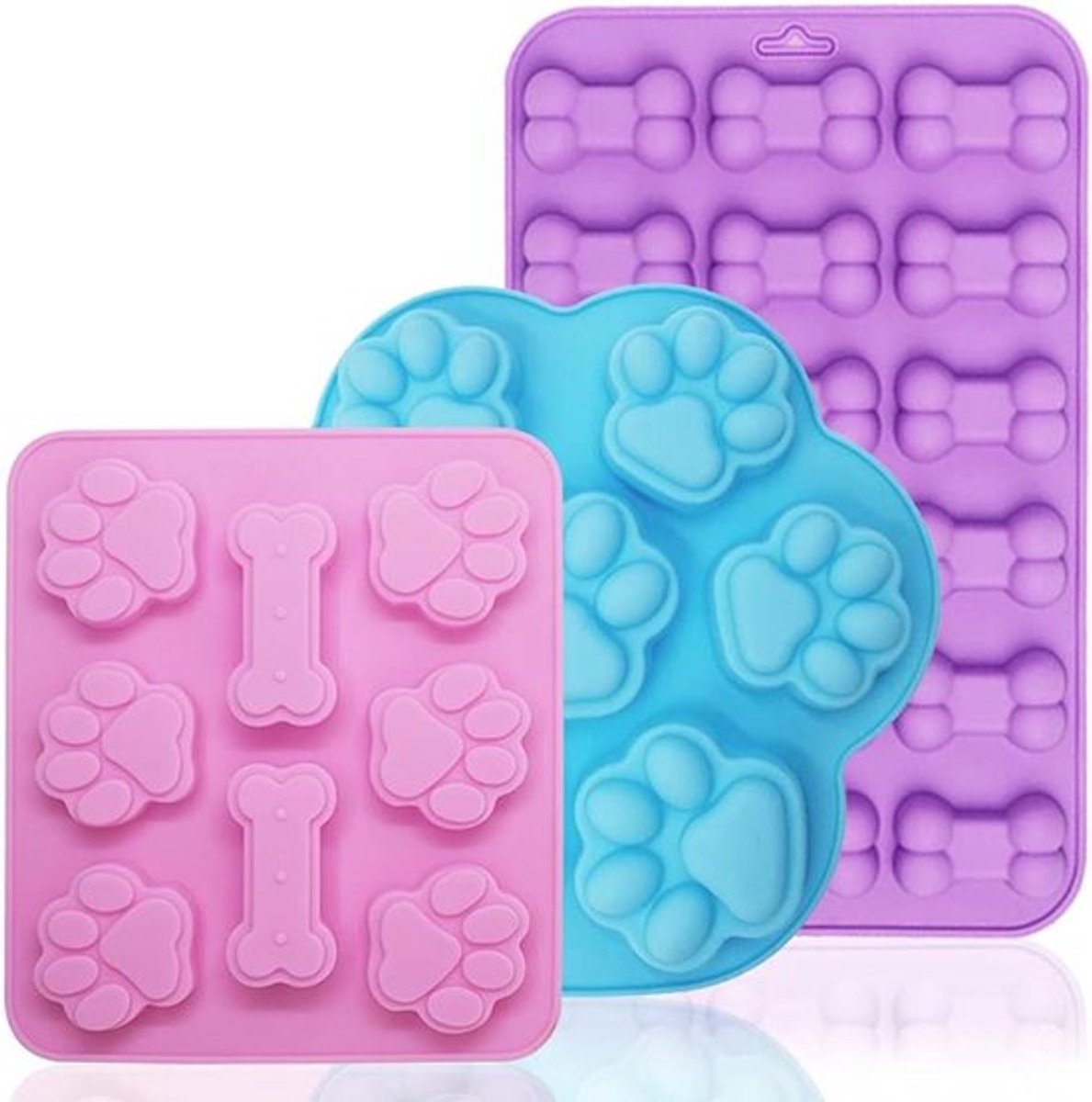 Siliconen Chocoladevormen 3 Pack voor Cake, Cookie en Jelly.