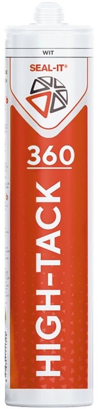 Seal-it 360 High-Tack constructielijmkit in de kleur wit, met rode en witte opdruk.