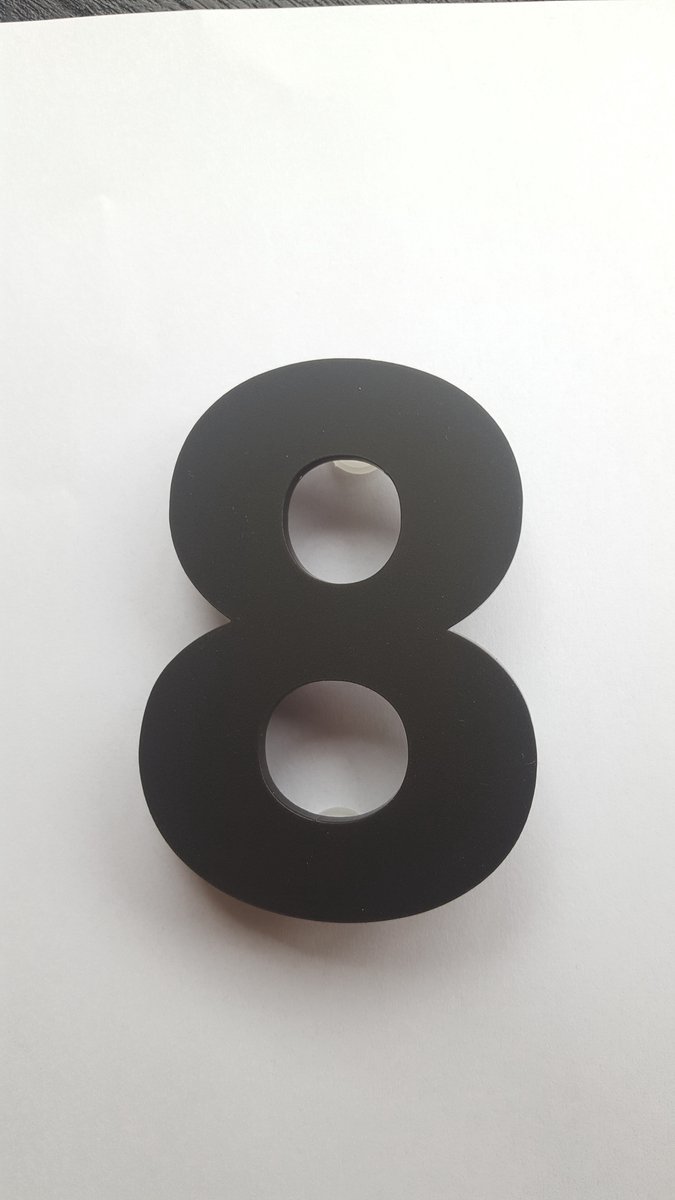 Huisnummer cijfer 8 plexiglas antraciet mat 20cm hoog