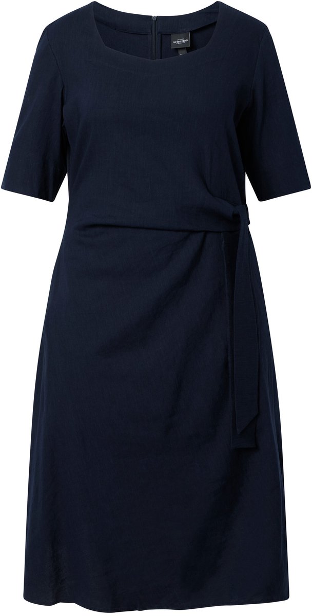 Ulla Popken - Dames - Midi-jurken - Donkermarine - Maat 50+
