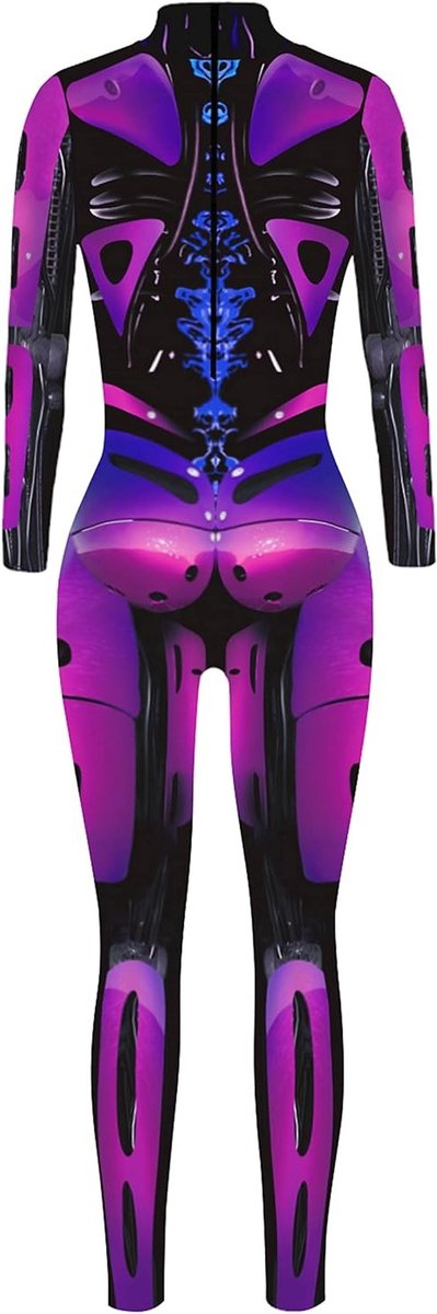 Halloween Kostuum Dames Skelet Cosplay Catsuit Overalls voor Carnaval - Maat S M L XL, Perfect voor Feestjes en Verkleedpartijen