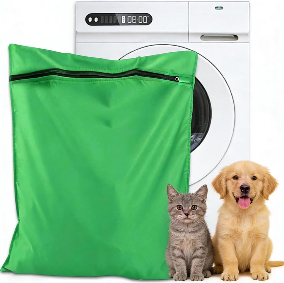 Honden- en kattenwaszak, 65 cm x 70 cm, voor het vangen van dierenharen, grote capaciteit en fijne mazen, ideaal voor de wasmachine