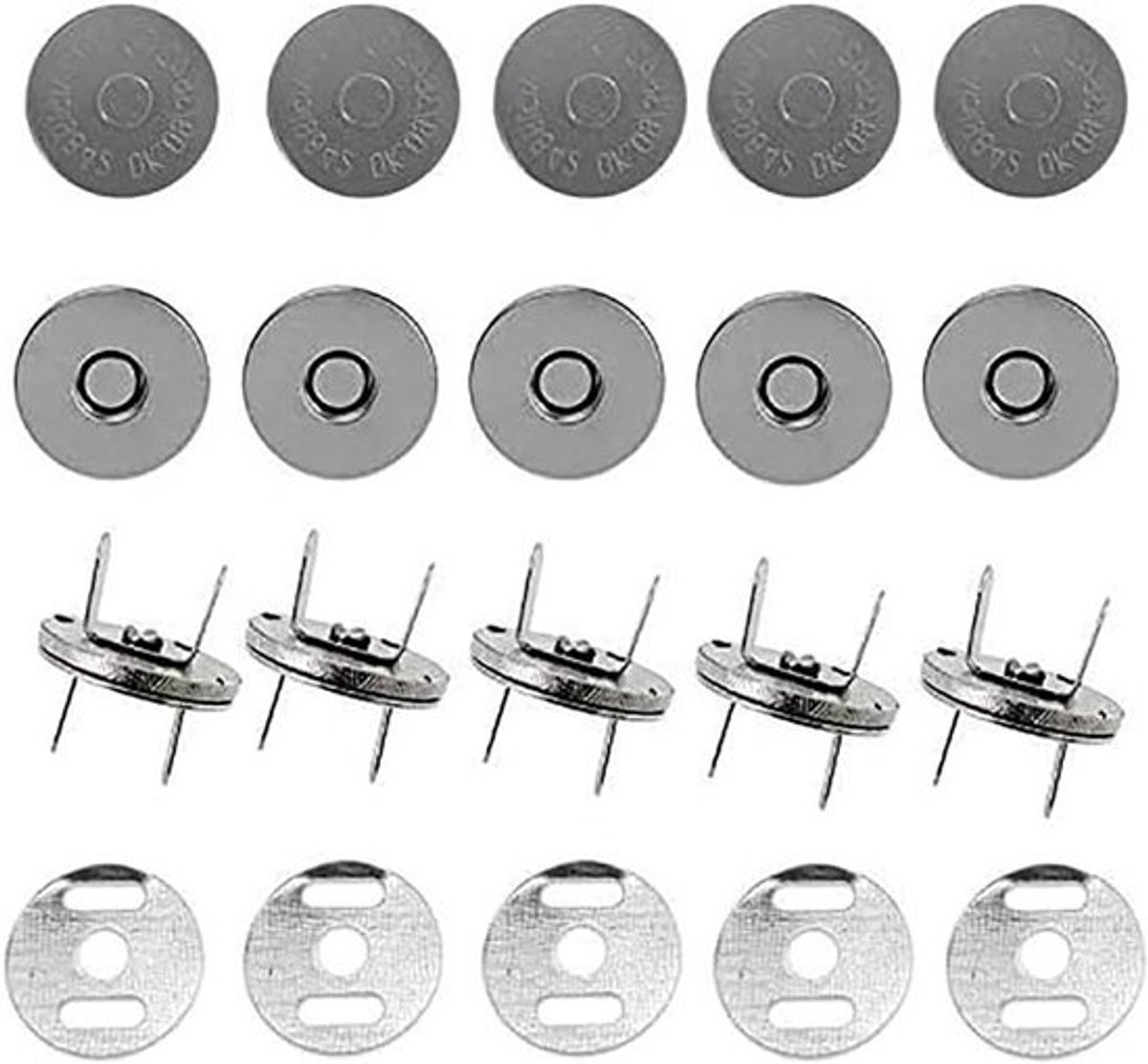 Magnetische sluiting voor handtassen en kleding - 30 stuks