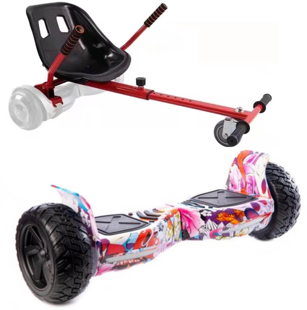Altrado - Hoverboard + Hoverkart – Rose HipHop - 8.5 inch Off-Road - 15 km/h - 10km bereik - Bluetooth speaker - Oxboard - Hoverboards