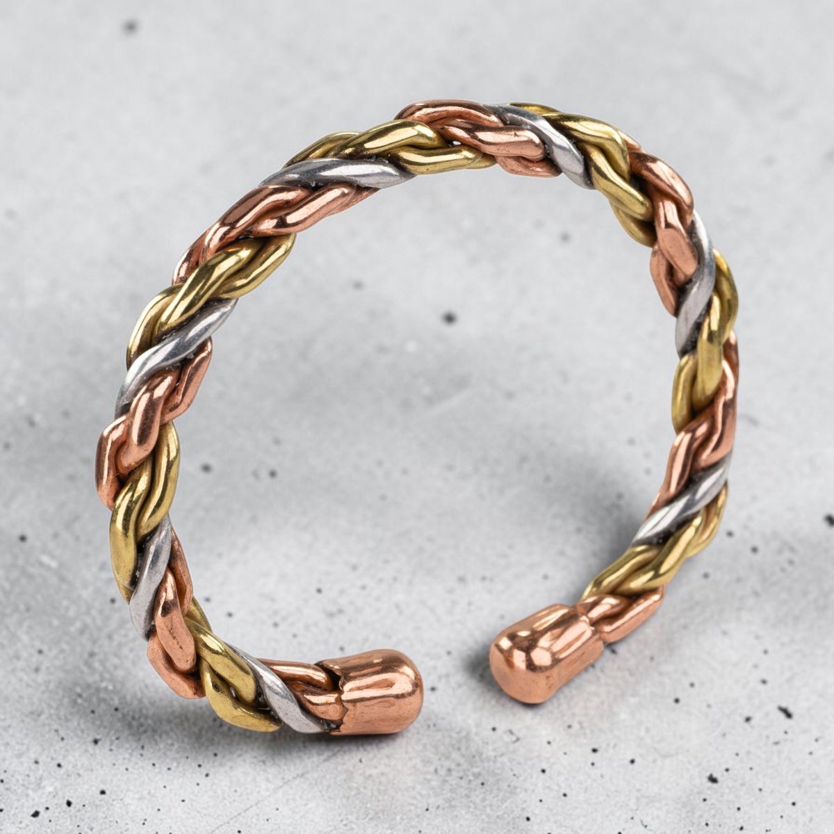 Deva Loves - Koperen Armband - Drie kleur - Heavy Rope - M