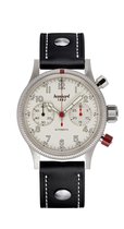 Hanhart Pioneer Mk II - Horloge Wit - zwarte band - 40 mm