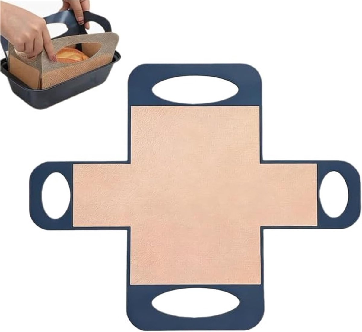 Herbruikbare Siliconen Bakvormvoeringen met Antiaanbaklaag en 4 Handvatten voor Zuurdesem en Bananenbrood, Ovenbestendig en Duurzaam, 900 Gram (2 Lb)