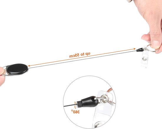 Retractable Badge Holder - Metalen Reel Clip voor ID Kaarten - Set van 10 - Perfect voor Werk en Evenementen van Merkloos — afbeelding 2