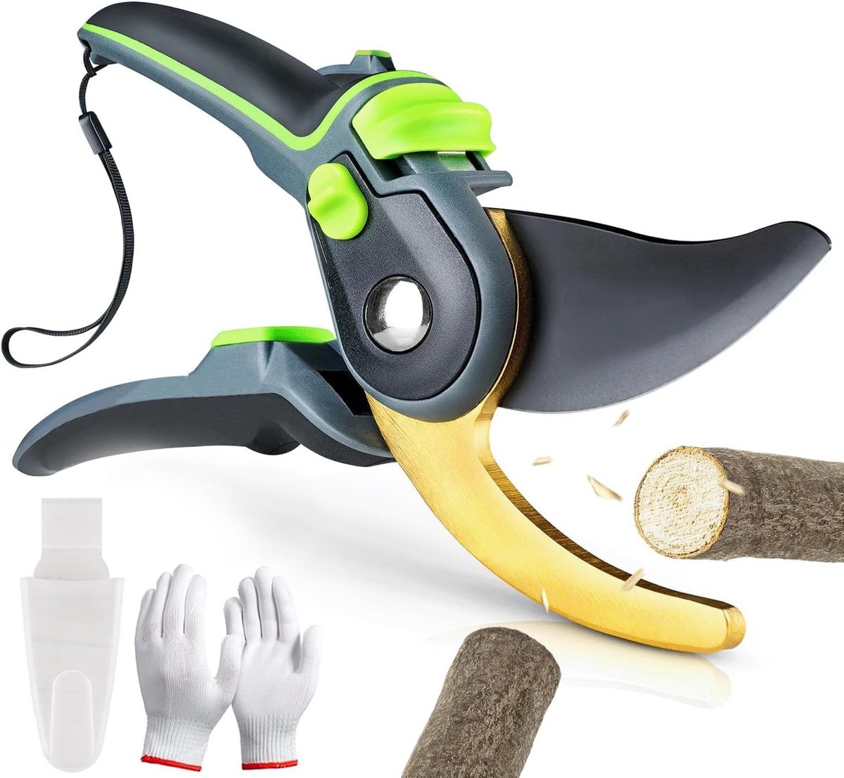 Professionele Snoeischaar met SK5 Stalen Mes, Bypass Snoeischaren voor Takken, Heggen en Planten, Max Snijdikte 35 mm, Tuingereedschap voor Bloemen en Struiken