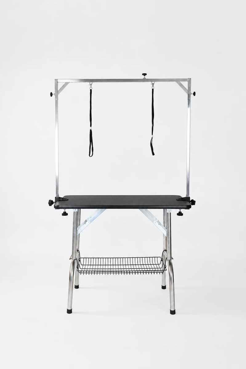 Furry Original® Trimtafel Hond Inklapbaar - Trimtafels voor Honden, Katten en Dieren Tot 125 Kg - Hondentrimtafel met Trimarm / Trimbeugel, Trimlus en Opbergrek - 95x55x78 cm Tafel - Vachtverzorging en Trimmen