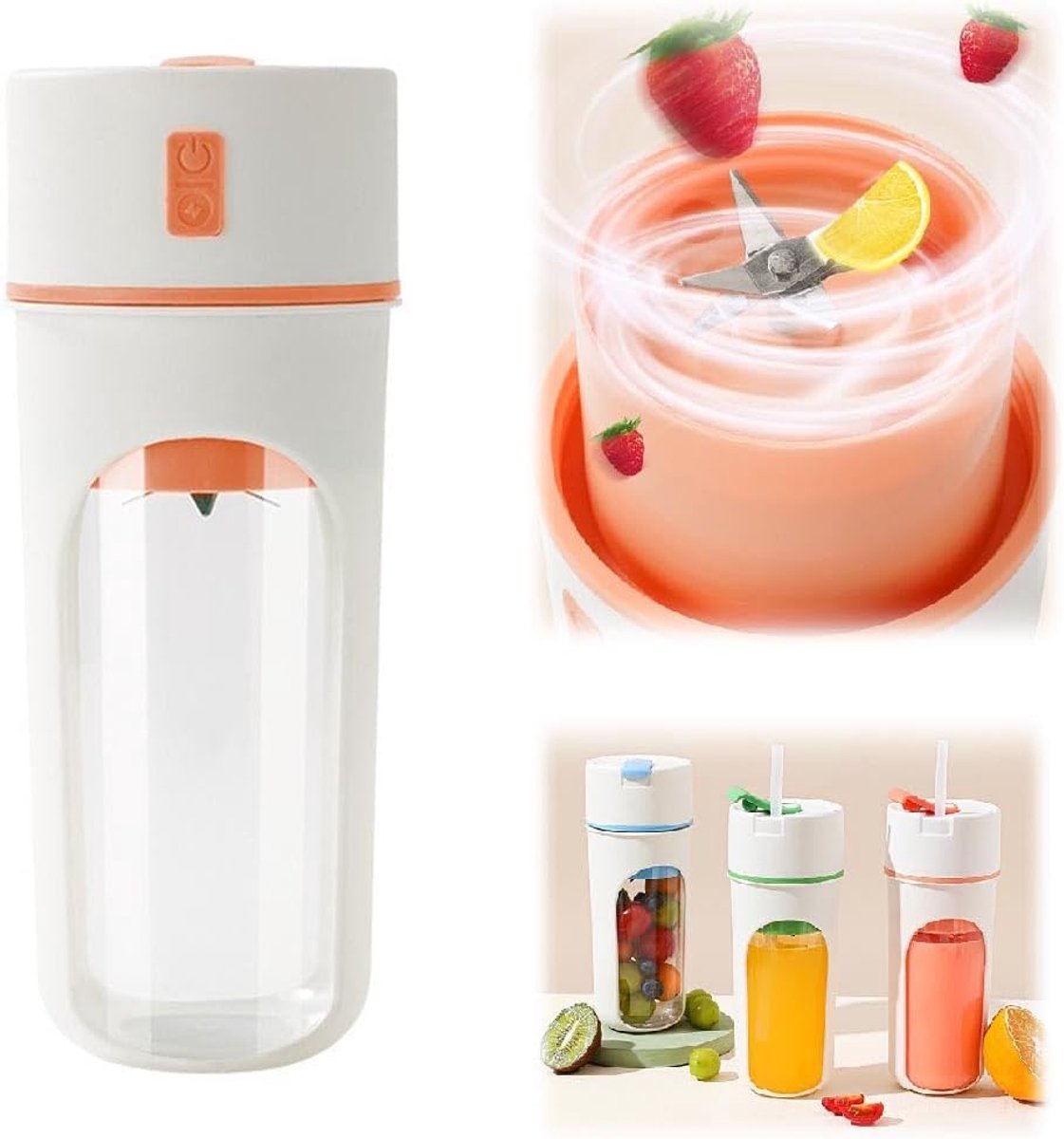 Elektrische Sinaasappelpers - Mini Sapbeker,Sap Maken En Drinken,Draagbaar Citroenpers,Citruspers,Usb-Oplaadbaar,Sapcentrifuge Voor Sinaasappel, Citroenen, Citrusvruchten (oranje)