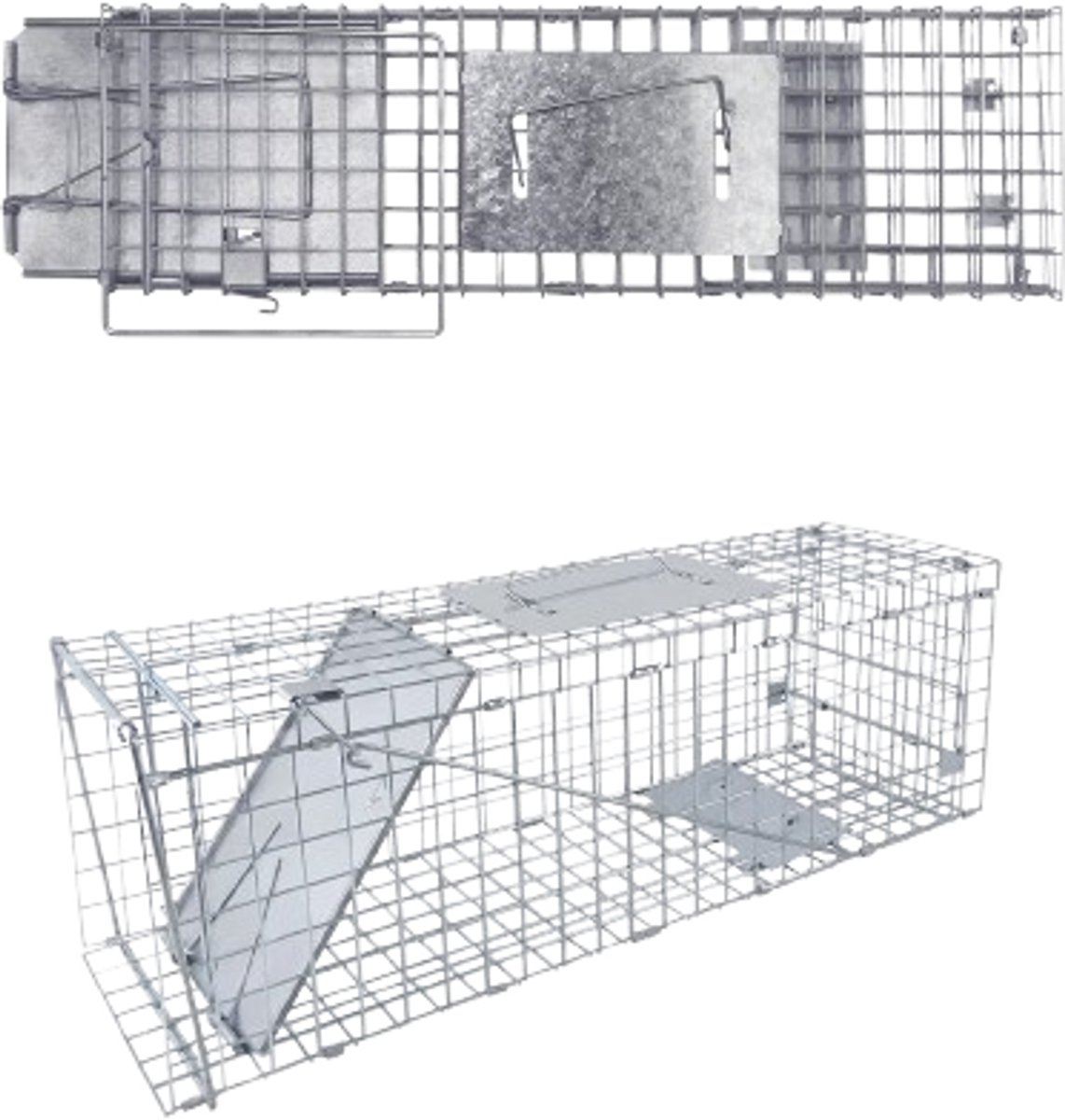 Cellista Dierenval Kooi 61cm - Humane Vangkooi - Kattenval - Dierenvriendelijke Val - Opvouwbare Ongedierteval - Konijnenval Eekhoorns Ratten - Rattenval