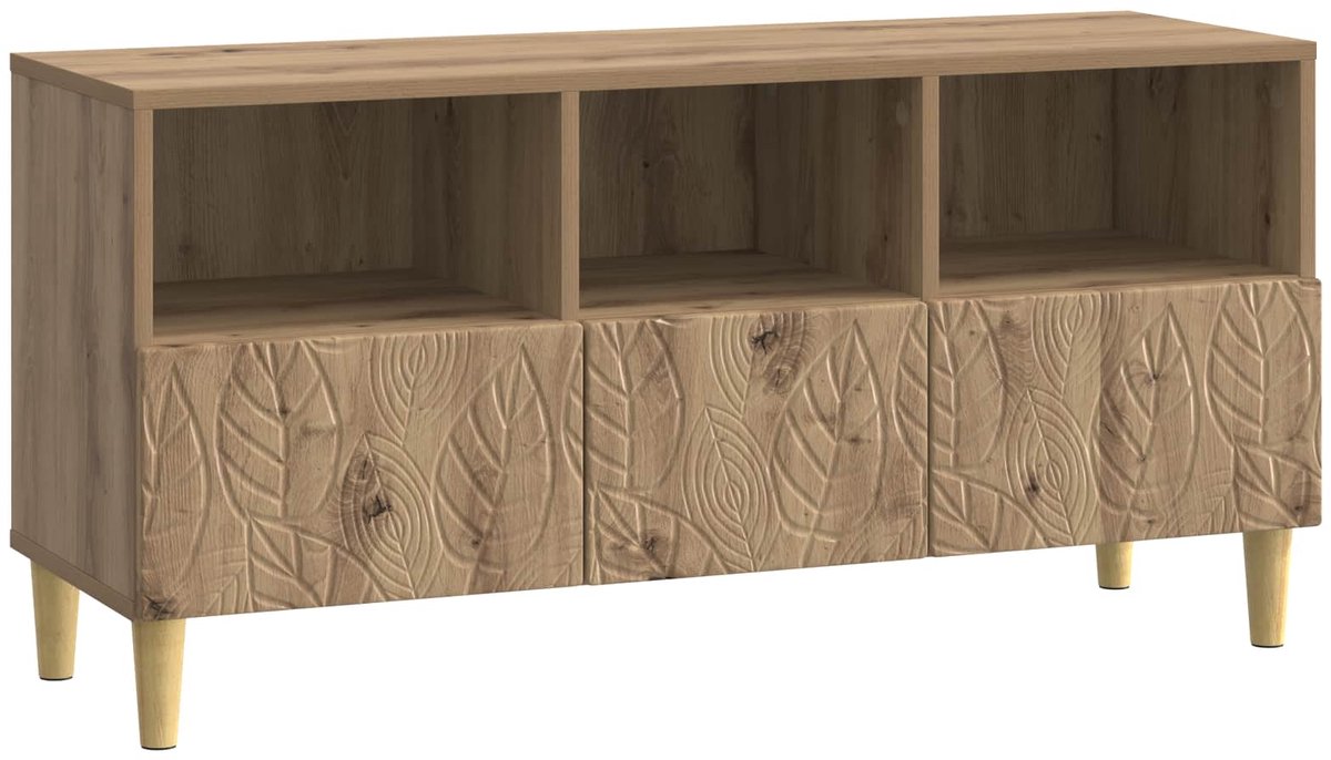 vidaXL - TV - Kast - 102 - x - 34,5 - x - 50 - cm - Artisanaal - eiken - Bewerkt - hout